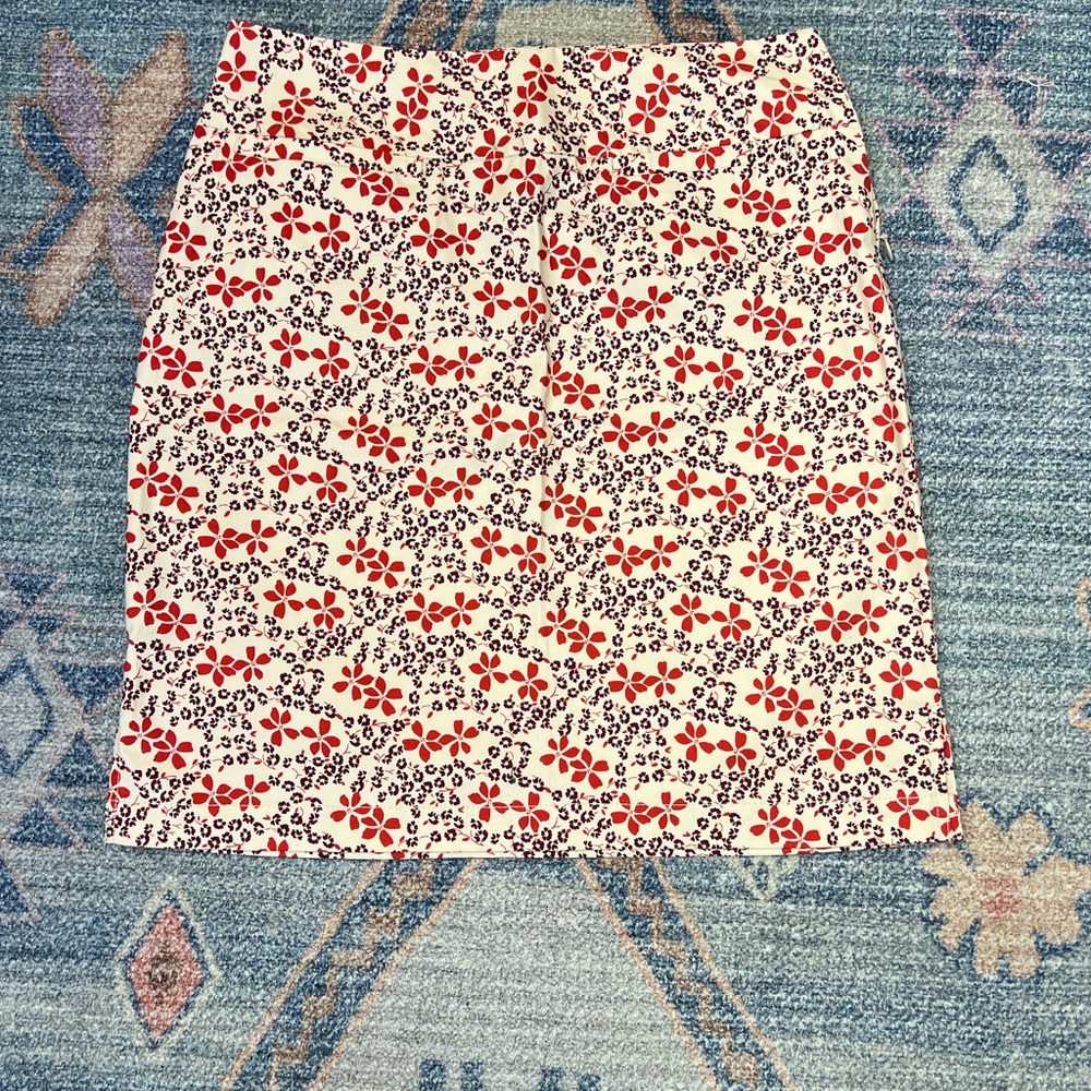 Floral Red and Black Skirt
